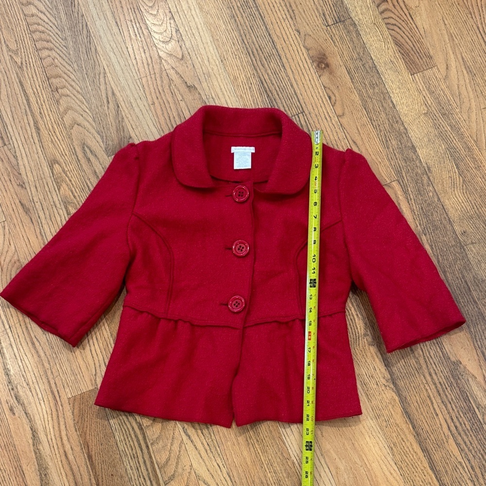 Worthington Stylish Red Women’s 3/4 Sleeve Jacket Size: Large - Picture 2 of 4